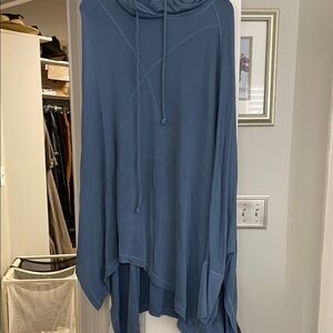 Free People Movement Blue Hooded Poncho